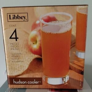 Libbey Clear Hudson Cooler Drinking Glasses - Set of 4
